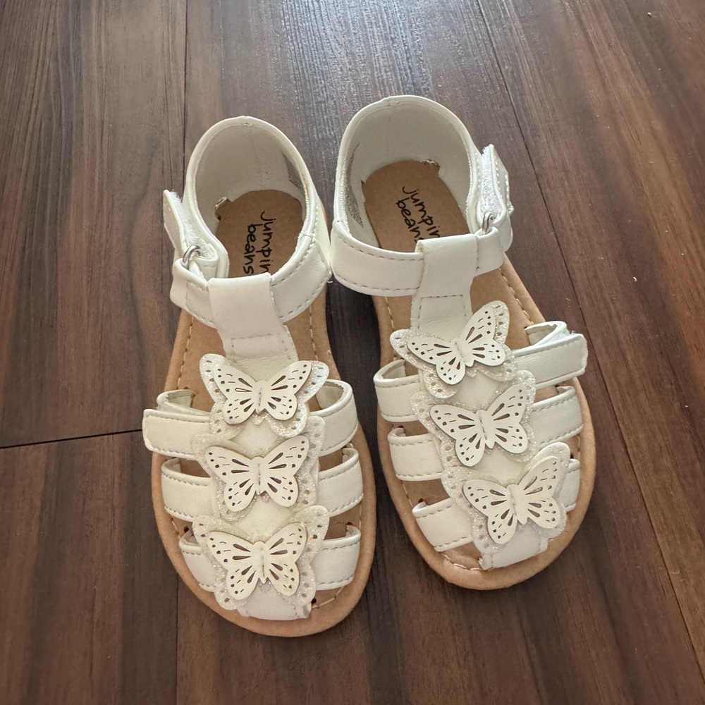 Jumping Beans White Kids Butterfly Sandals Size 8US